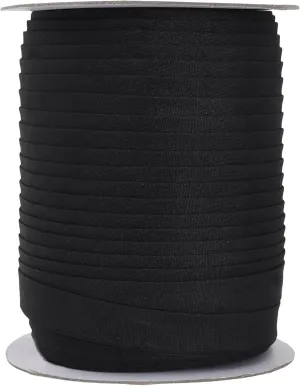 Mandala Crafts Double Fold Bias Tape for Sewing - 55 Yds Black Bias Tape Double Fold 1/2 Inch Hem Quilt Binding Black Seam Binding Tape - Fabric Piping Bias Binding Tape