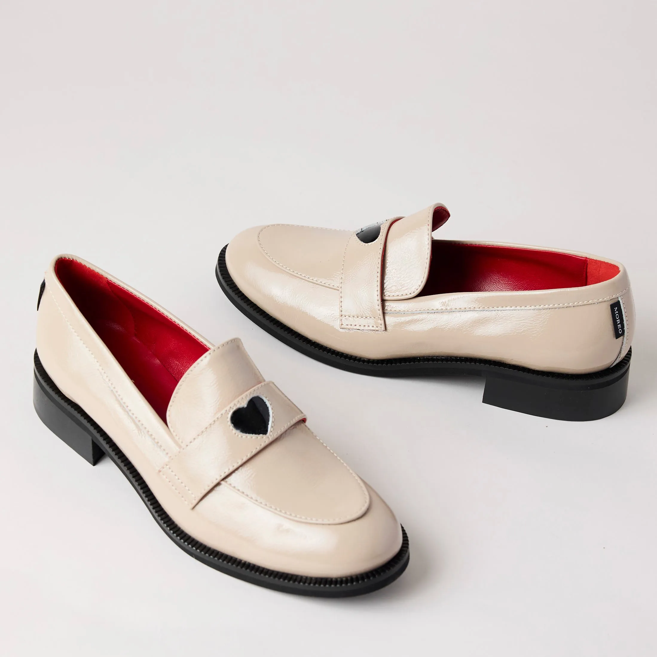 Marco Moreo Cream Patent Leather Loafers