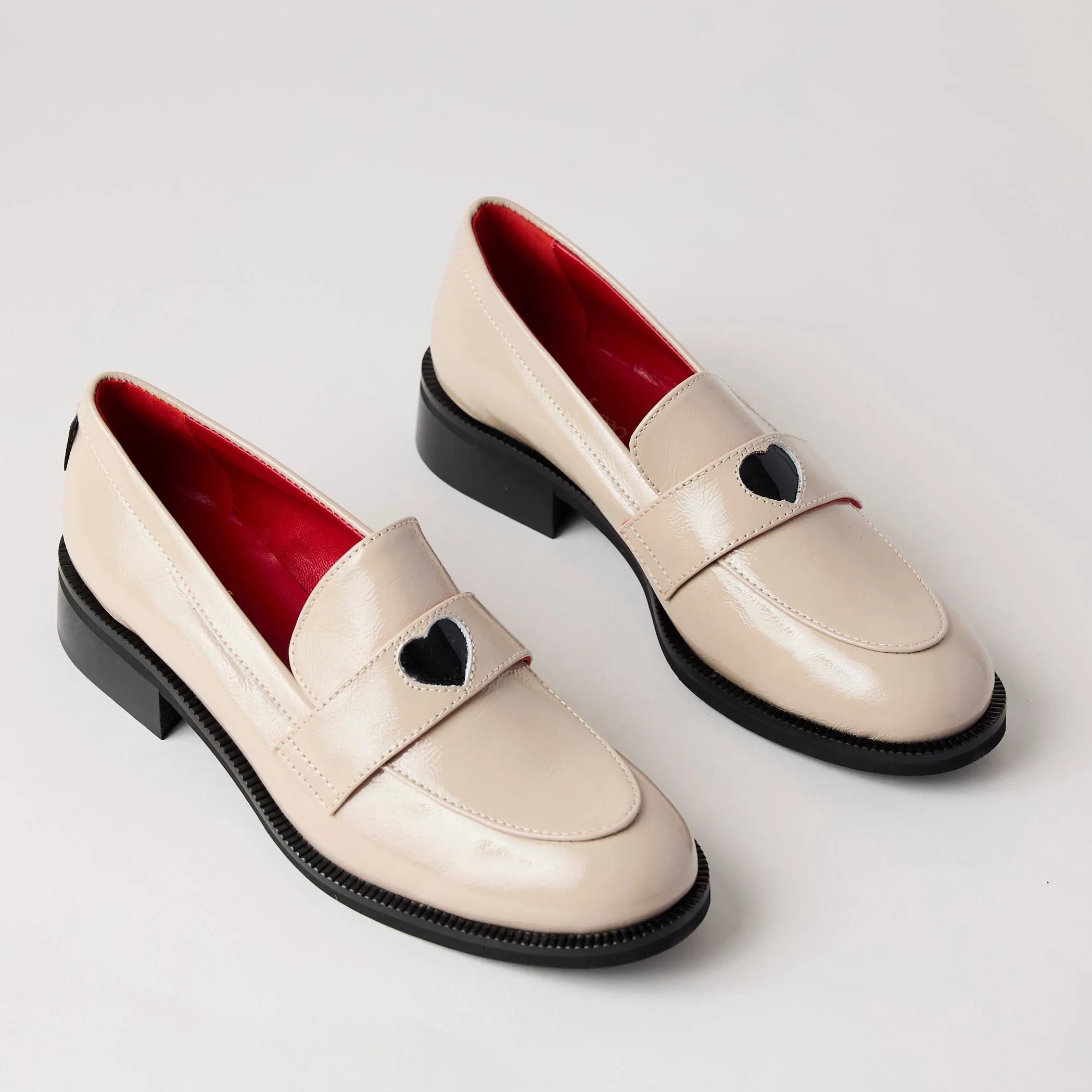 Marco Moreo Cream Patent Leather Loafers