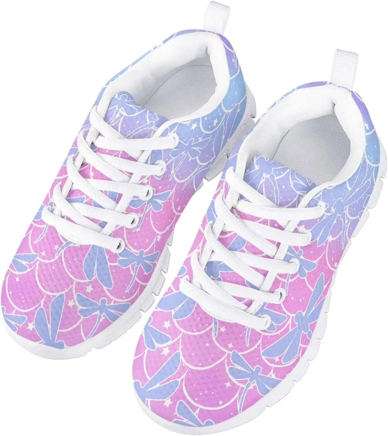 MARSVOVO Kids Animal Print Sneakers Flexible Athletic Lightweight Breathable Lace-up First Shoes for Walking Boy Girl Most Comfortable Classic Printed Casual Fashion Non Slip Sport Girl Running Shoes