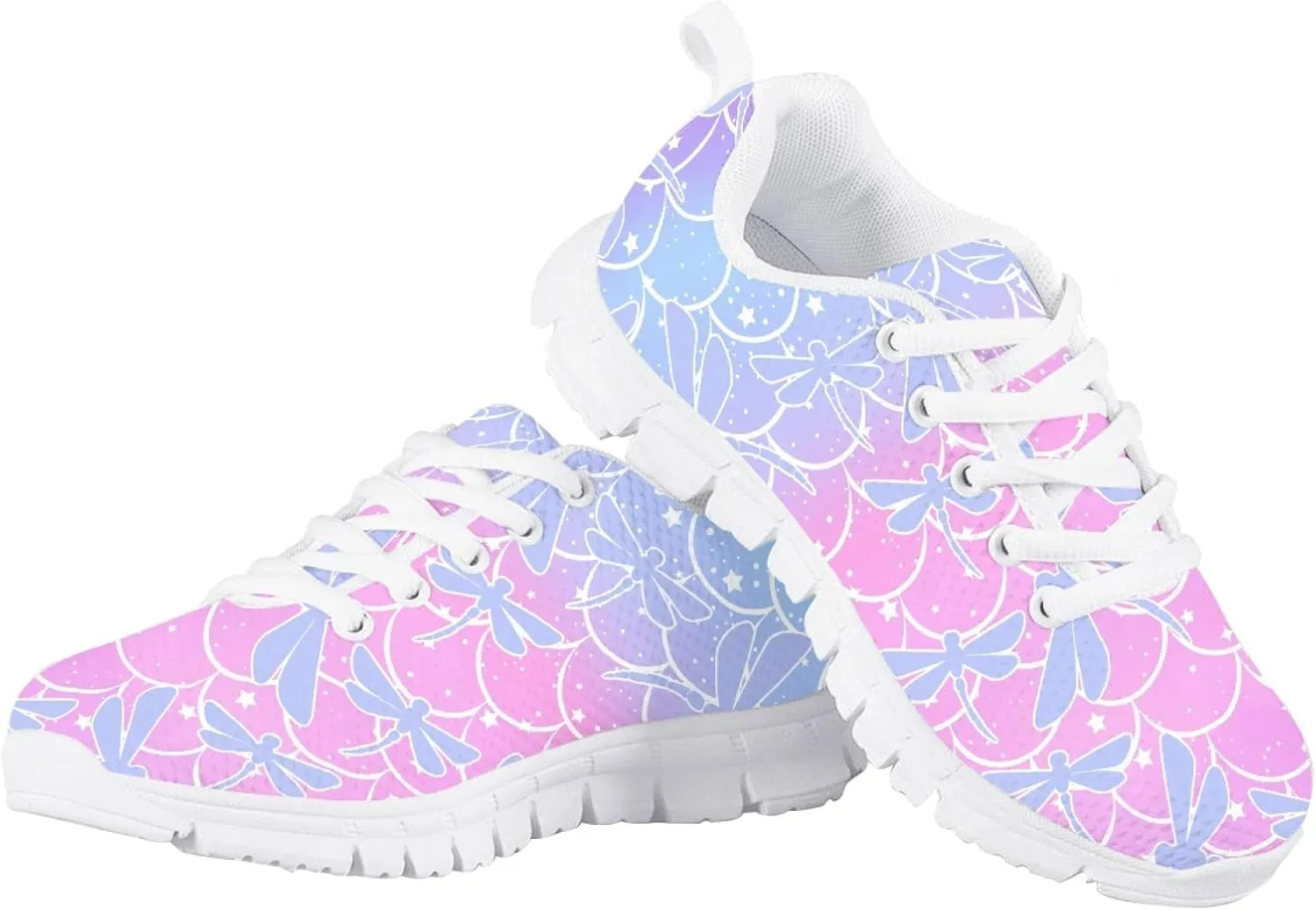 MARSVOVO Kids Animal Print Sneakers Flexible Athletic Lightweight Breathable Lace-up First Shoes for Walking Boy Girl Most Comfortable Classic Printed Casual Fashion Non Slip Sport Girl Running Shoes