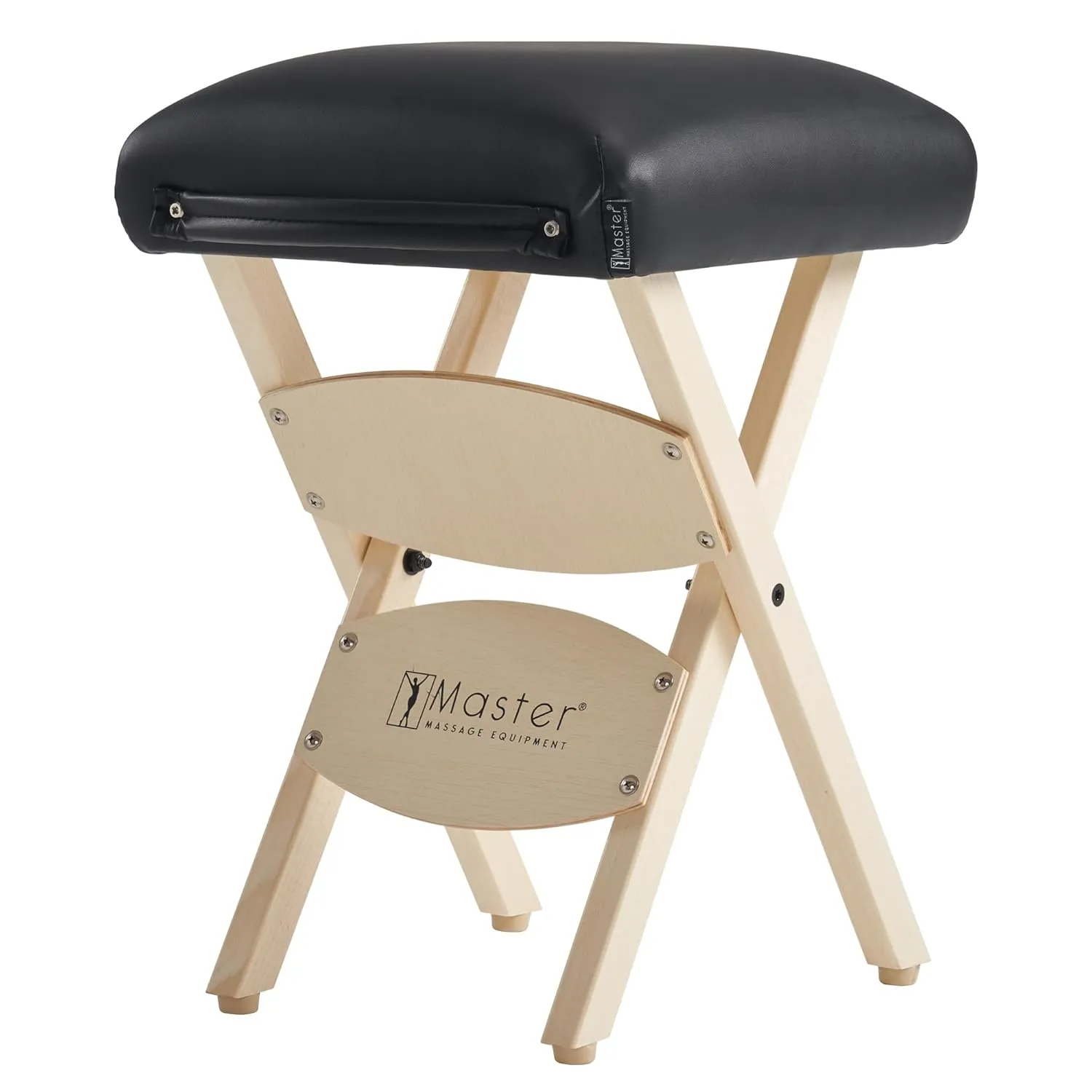 Master Massage Tables Lightweight Wooden Handy Folding Massage Stool, Black