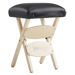 Master Massage Tables Lightweight Wooden Handy Folding Massage Stool, Black