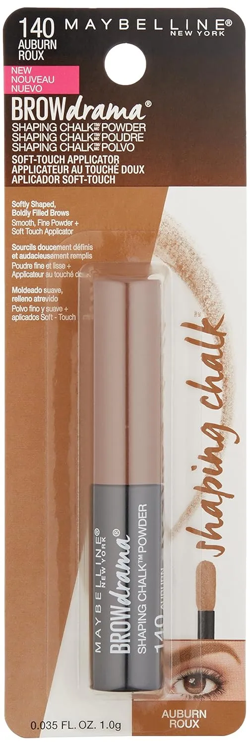 Maybelline New York Brow Drama Shaping Chalk Powder, Auburn, 0.035 fl. oz.