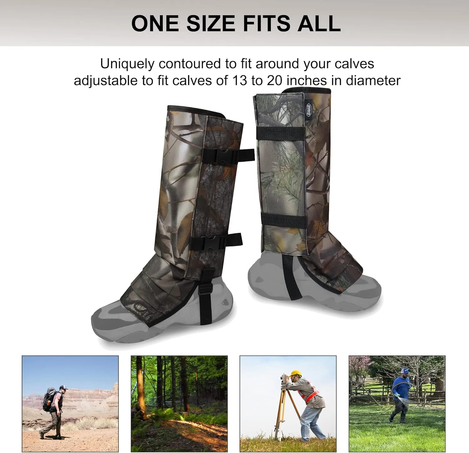 MDSTOP Snake Gaiters Leg Guards, Waterproof Snake Guards, Adjustable Snake Bite Protection for Lower Legs, Snake Chaps for Men & Women, Snake Proof Gaiters for Hunting,Outdoor and Farm Working