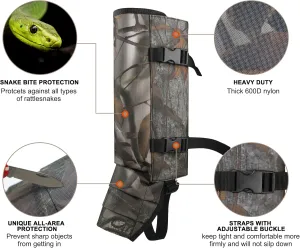MDSTOP Snake Gaiters Leg Guards, Waterproof Snake Guards, Adjustable Snake Bite Protection for Lower Legs, Snake Chaps for Men & Women, Snake Proof Gaiters for Hunting,Outdoor and Farm Working