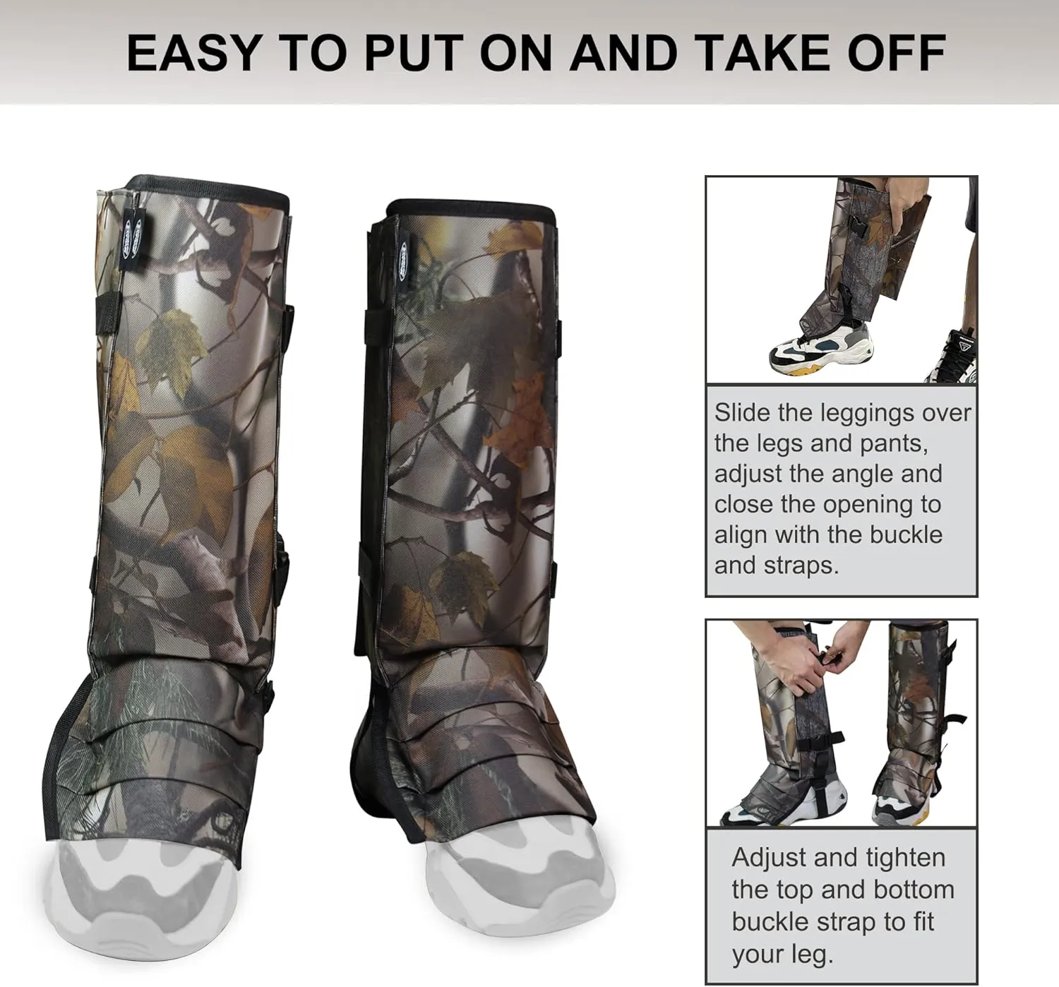 MDSTOP Snake Gaiters Leg Guards, Waterproof Snake Guards, Adjustable Snake Bite Protection for Lower Legs, Snake Chaps for Men & Women, Snake Proof Gaiters for Hunting,Outdoor and Farm Working