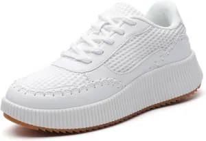 Meidiastra Women's Platform Fashion Sneakers Casual Chunky Low Top City Walking Shoes Lace UP Dolen Sneaker 2024 Orthopedic Walking Shoes with Plantar Fasciitis