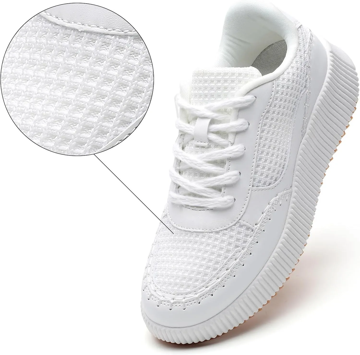 Meidiastra Women's Platform Fashion Sneakers Casual Chunky Low Top City Walking Shoes Lace UP Dolen Sneaker 2024 Orthopedic Walking Shoes with Plantar Fasciitis
