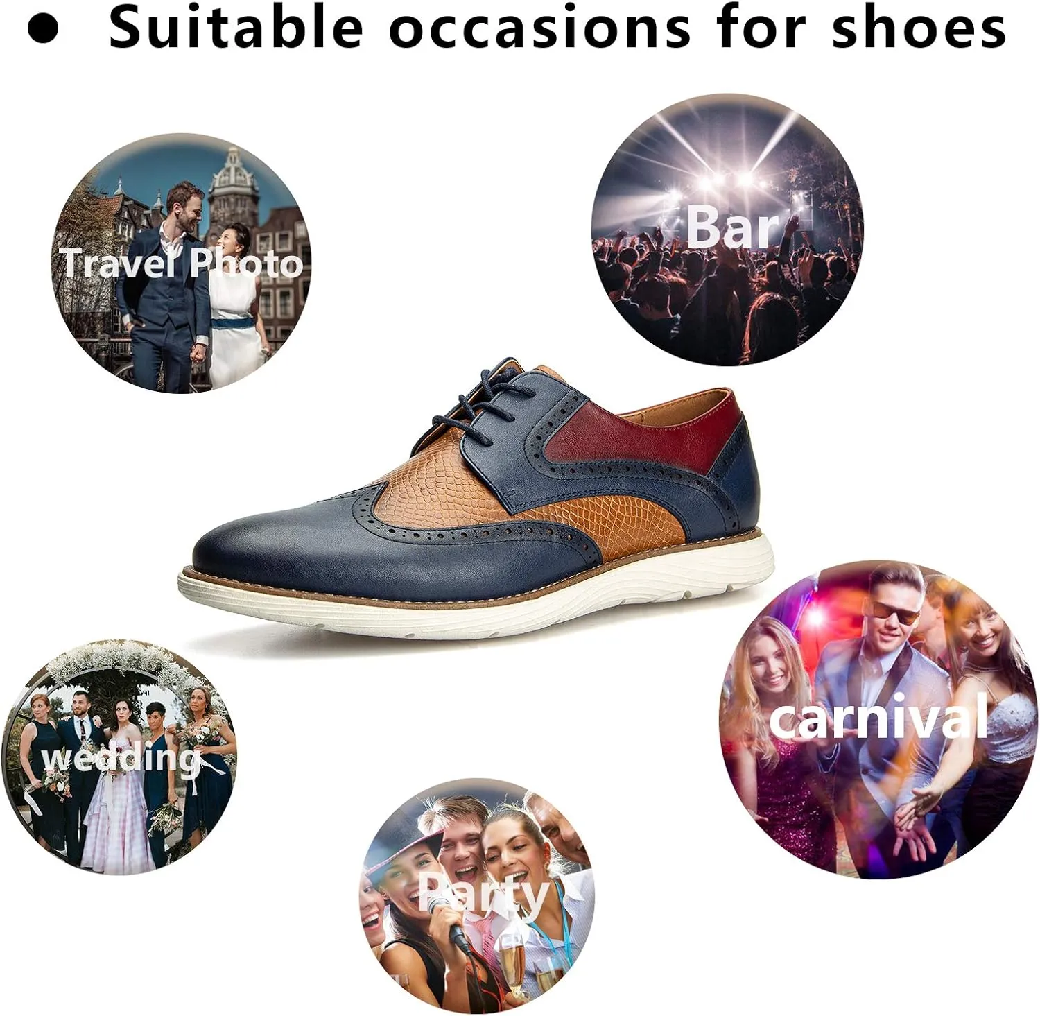 Meijiana Men's Oxford Shoes Dress Shoes Men's Lightweight lace-up Fashion Shoes