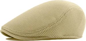 meioro Men's Mesh Flat Cap Summer Breathable Newsboy Hats Beret Ivy Cap Gatsby Irish Cabbie Driving Hat Full Head Wrap