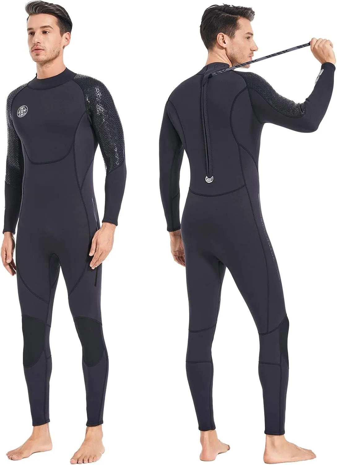 Men Wetsuit Women Neoprene Wet Suit - BEEK 3mm Thermal Scuba Gear Back Zip Ultra Stretch Swimsuit Long Sleeve Full Body Warm Diving Suits for Surfing Snorkeling Swimming Outdoor Water Sports Diver