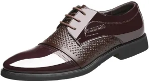 Men's Breathable Comfortable Business Lace Up Oxford Shoes Casual Oxfords Lightweight Walking Shoes Derby Shoes Work Office Business Height-Increasing Shoes