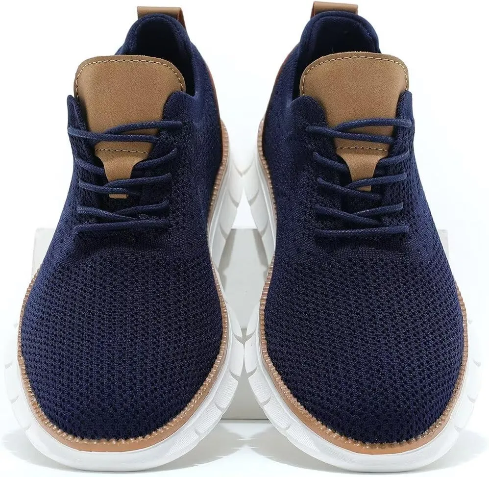 Mens Business Oxford Shoes Mesh Casual Sneakers Lightweight Breathable Work Office Dress Shoes Comfortable Walking Trainers for Men