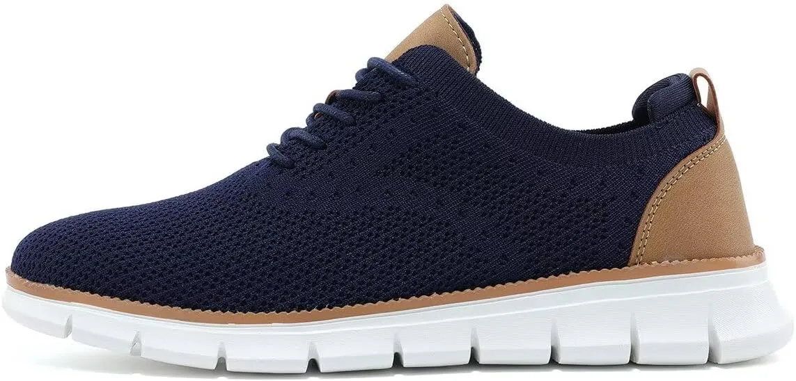 Mens Business Oxford Shoes Mesh Casual Sneakers Lightweight Breathable Work Office Dress Shoes Comfortable Walking Trainers for Men