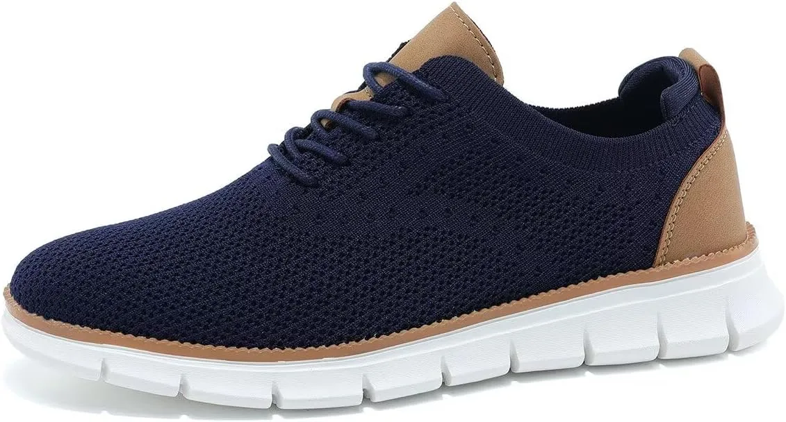 Mens Business Oxford Shoes Mesh Casual Sneakers Lightweight Breathable Work Office Dress Shoes Comfortable Walking Trainers for Men