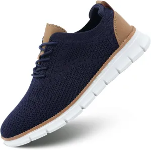 Mens Business Oxford Shoes Mesh Casual Sneakers Lightweight Breathable Work Office Dress Shoes Comfortable Walking Trainers for Men