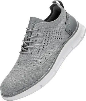 Men's Casual Dress Oxfords Shoes Breathable Knit Leisure Fashion Sneakers Lightweight Comfortable Walking Shoes