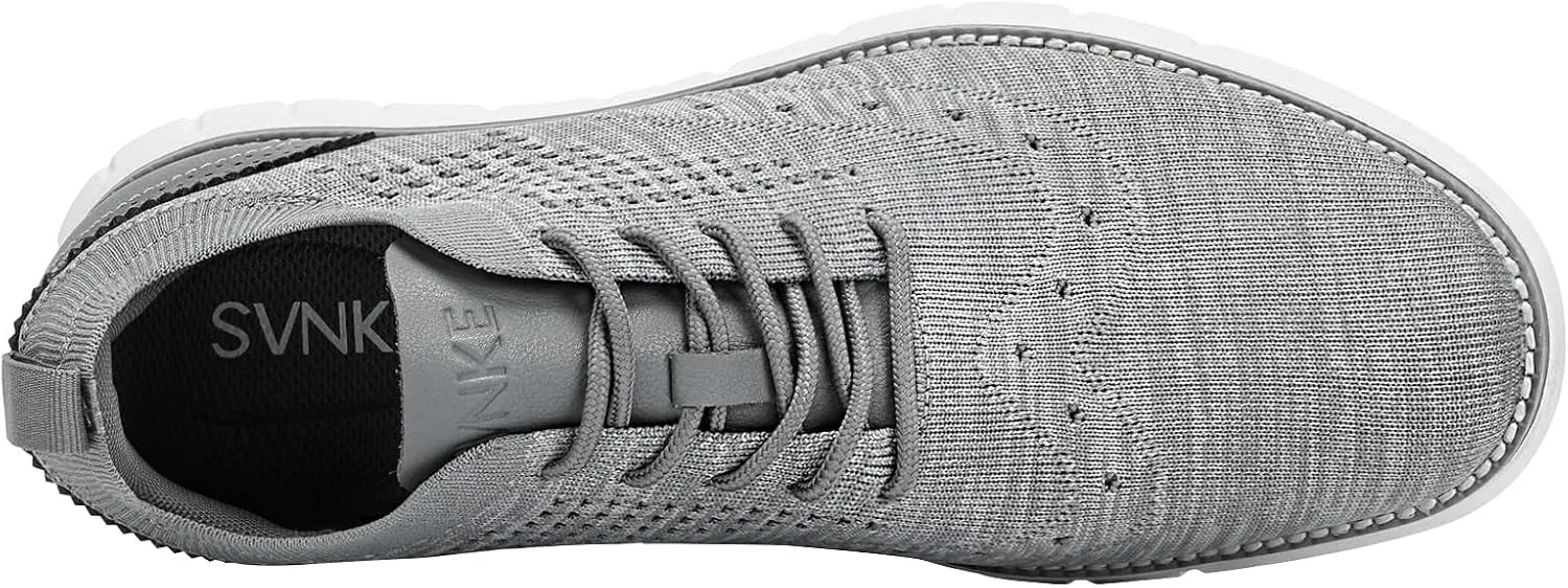 Men's Casual Dress Oxfords Shoes Breathable Knit Leisure Fashion Sneakers Lightweight Comfortable Walking Shoes