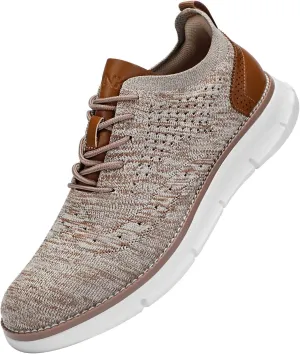 Men's Casual Dress Oxfords Shoes Breathable Knit Leisure Fashion Sneakers Lightweight Comfortable Walking Shoes