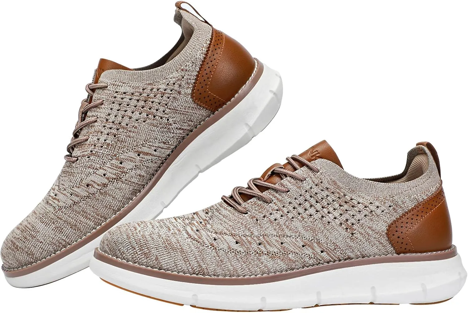 Men's Casual Dress Oxfords Shoes Breathable Knit Leisure Fashion Sneakers Lightweight Comfortable Walking Shoes