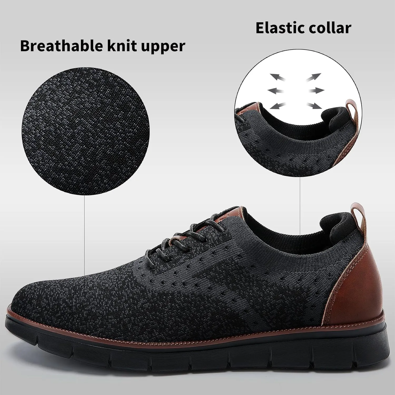 Men's Casual Dress Oxfords Sneakers Business Mesh Breathable Lightweight Walking Shoes Tennis Comfortable
