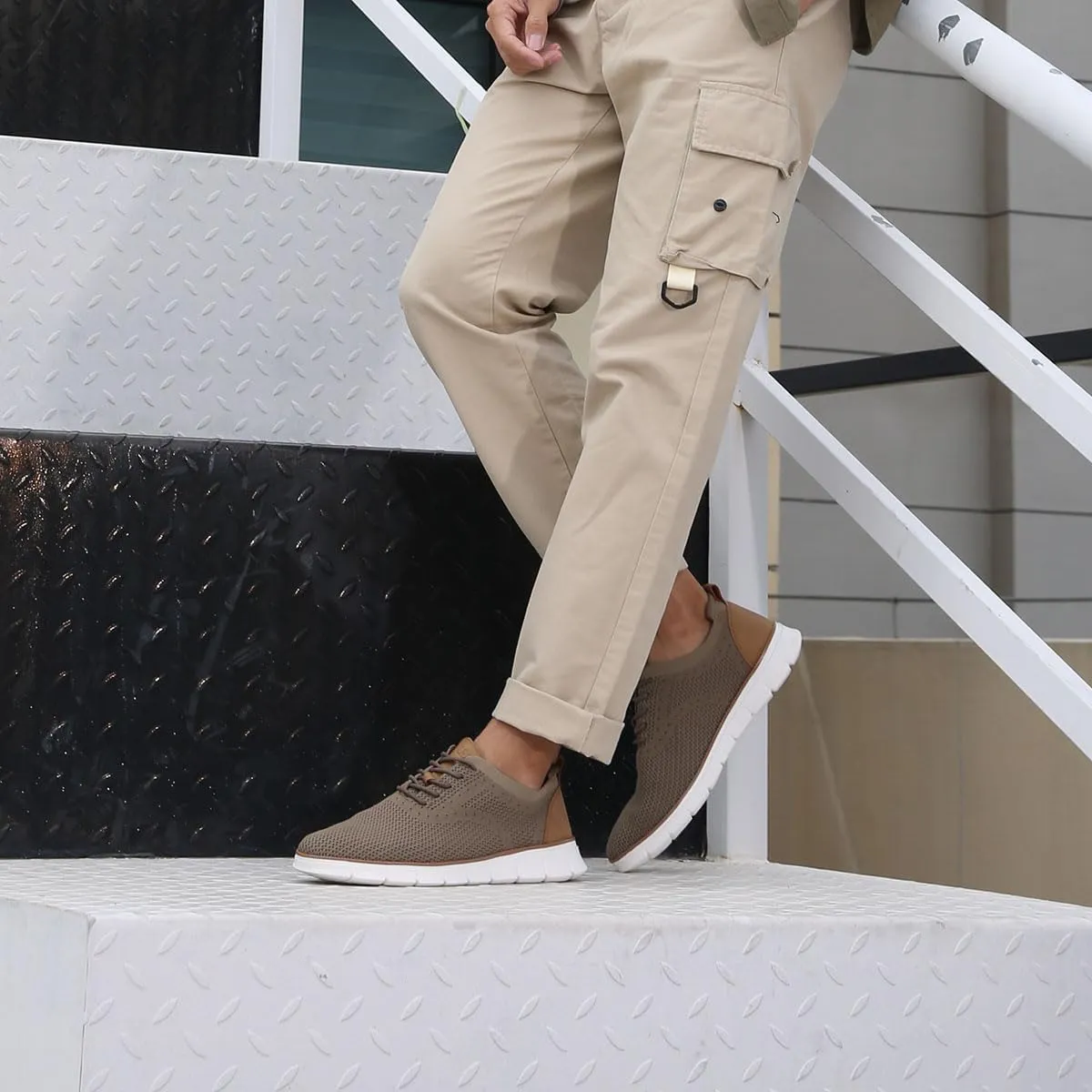 Men's Casual Dress Oxfords Sneakers Business Mesh Breathable Lightweight Walking Shoes Tennis Comfortable