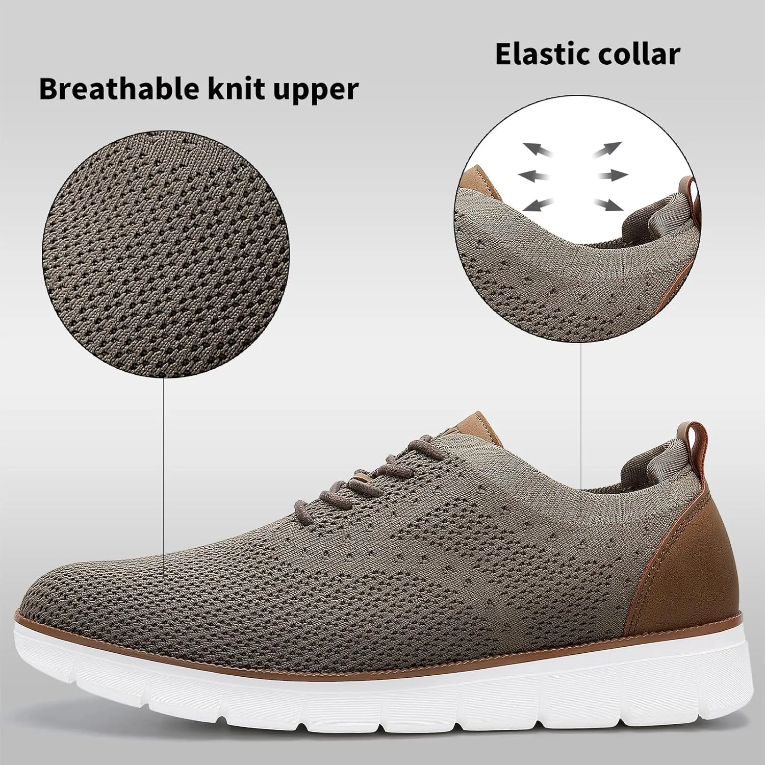 Men's Casual Dress Oxfords Sneakers Business Mesh Breathable Lightweight Walking Shoes Tennis Comfortable