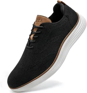 Men's Casual Dress Oxfords Sneakers Business Mesh Breathable Lightweight Walking Shoes Tennis Comfortable