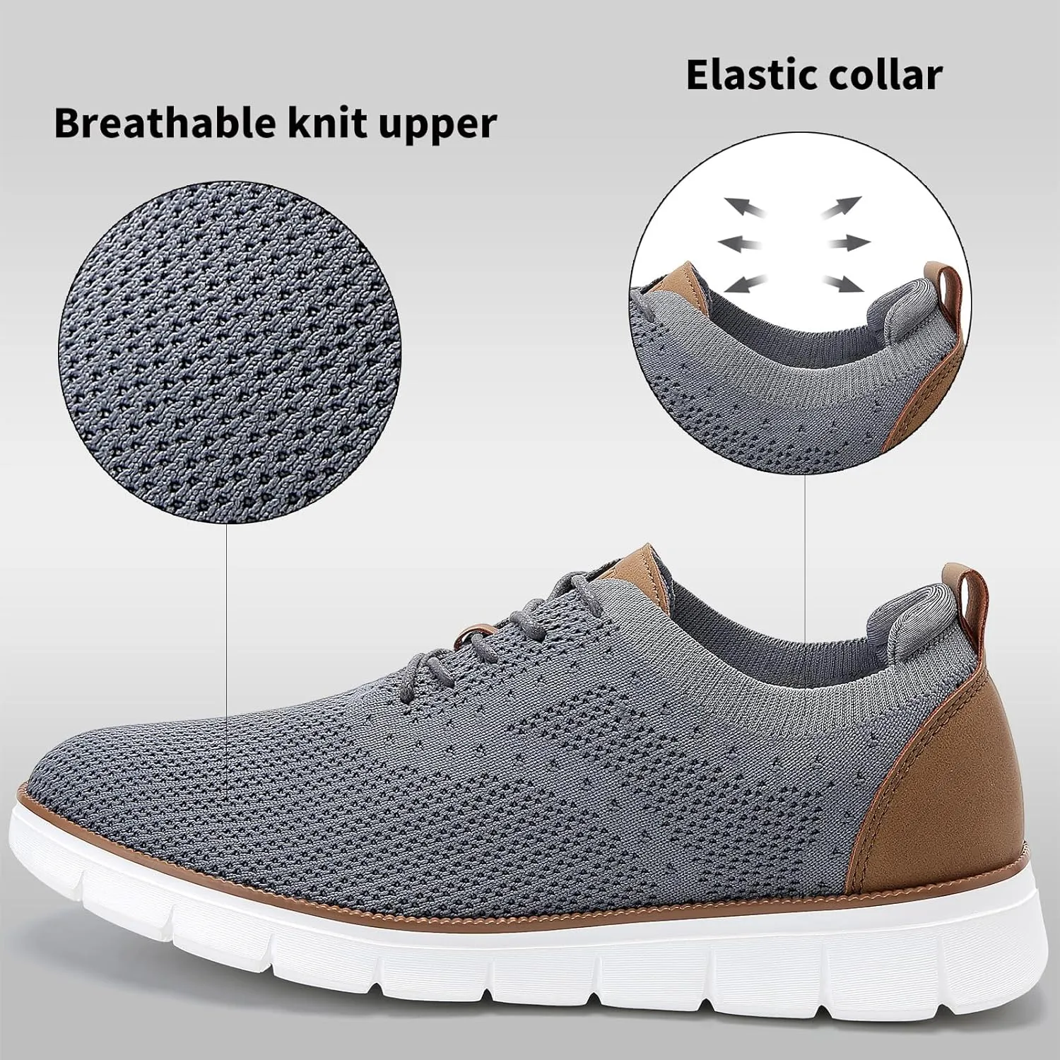 Men's Casual Dress Oxfords Sneakers Business Mesh Breathable Lightweight Walking Shoes Tennis Comfortable