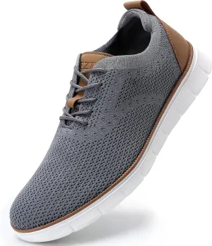 Men's Casual Dress Oxfords Sneakers Business Mesh Breathable Lightweight Walking Shoes Tennis Comfortable