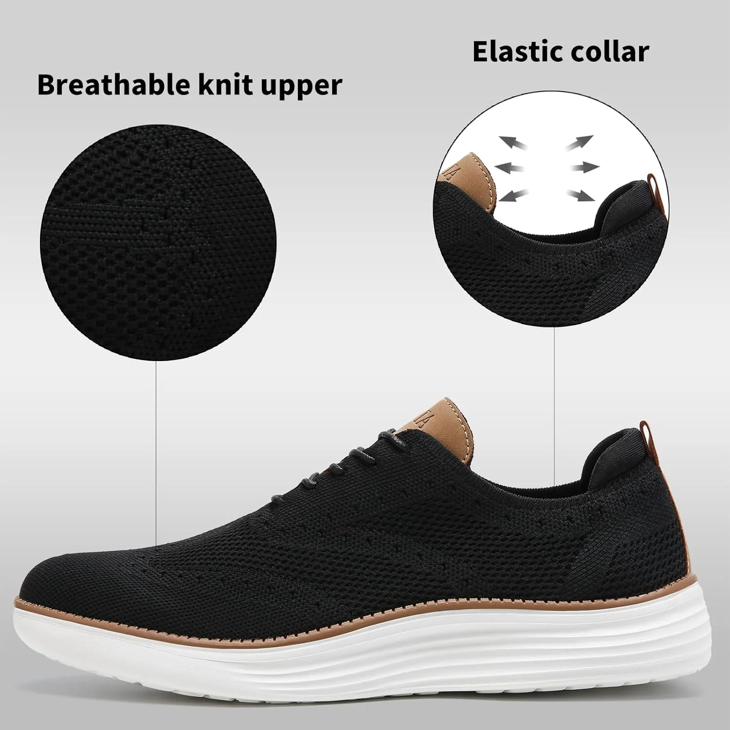 Men's Casual Dress Oxfords Sneakers Business Mesh Breathable Lightweight Walking Shoes Tennis Comfortable
