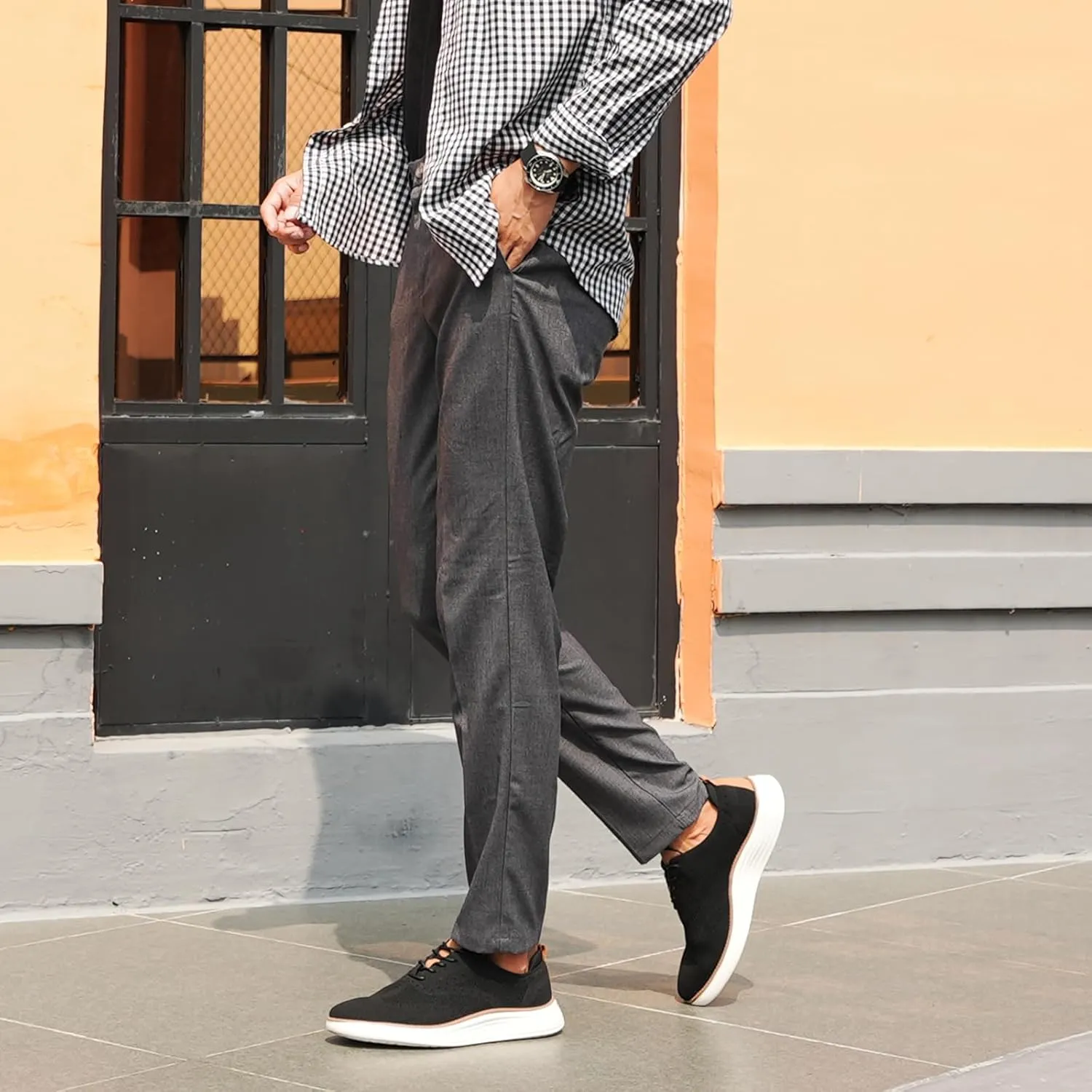 Men's Casual Dress Oxfords Sneakers Business Mesh Breathable Lightweight Walking Shoes Tennis Comfortable