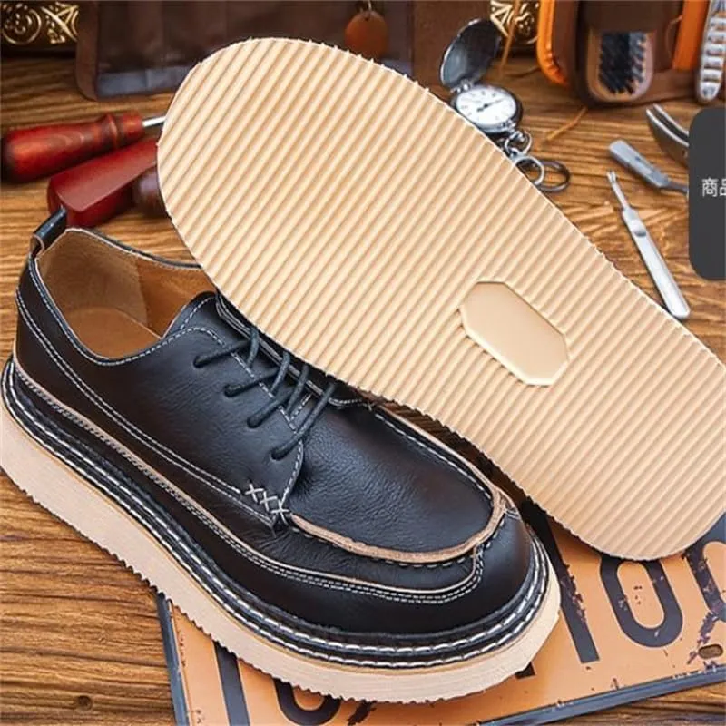Men's Casual Oxford Shoes Thick-Soled Nubuck Shoes Comfortable Breathable Sneakers with Stitching Soft Toe Rubber Sole for Men