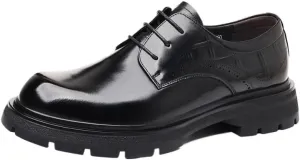 Men's Classic Lace Up Low Top Leather Dress Shoes Men Breathable Comfortable Business Oxford Shoes