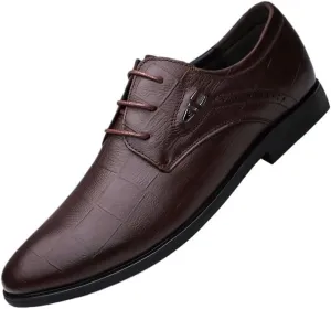 Men's Classic Tuxedo Dress Shoes - Stylish Lace-Up Derby Shoes for Weddings, Office, and Casual Wear