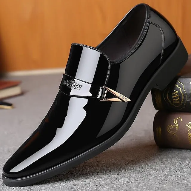 Men's Crocodile Pattern Shoes Dress Leather Excellent customer support Patent Supportive Black