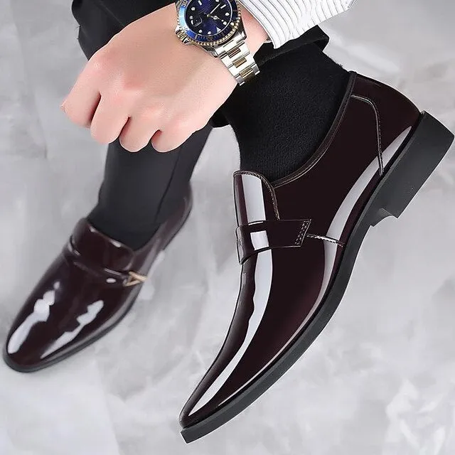 Men's Crocodile Pattern Shoes Dress Leather Excellent customer support Patent Supportive Black