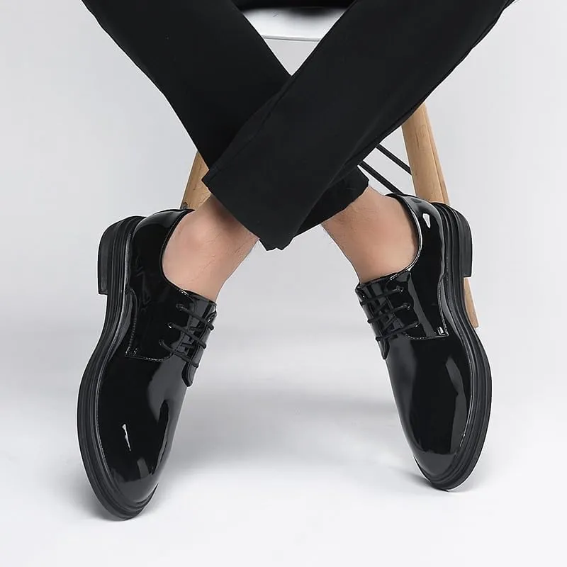Mens Derby Shoes Work Leather Fashion Oxford Shoes Classic Lace-up Formal Tuxedo Derby Shoes All-Day Comfort