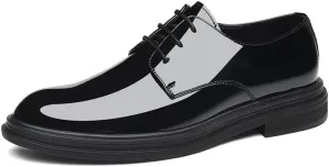 Mens Derby Shoes Work Leather Fashion Oxford Shoes Classic Lace-up Formal Tuxedo Derby Shoes All-Day Comfort
