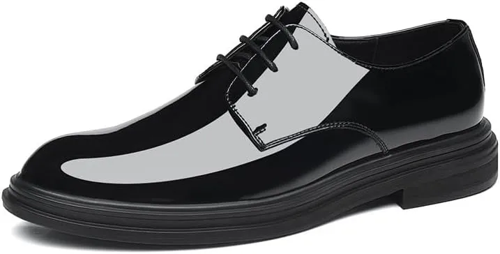 Mens Derby Shoes Work Leather Fashion Oxford Shoes Classic Lace-up Formal Tuxedo Derby Shoes All-Day Comfort