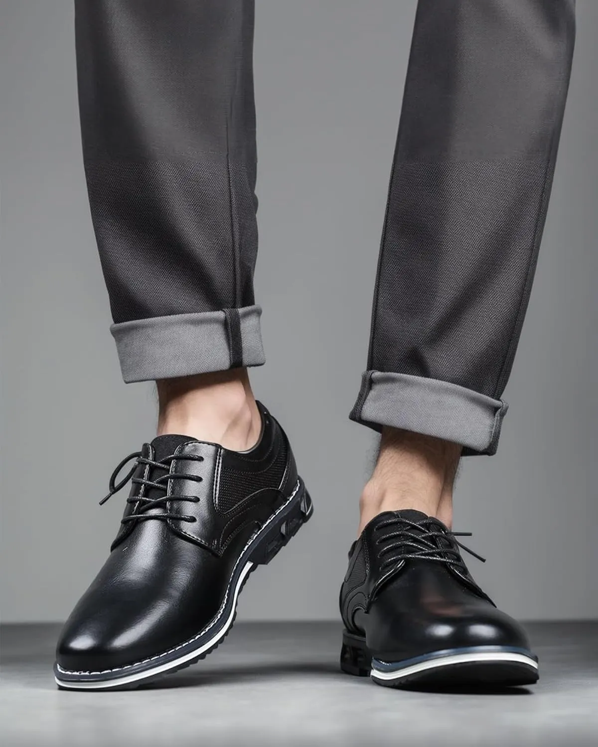 Men’s Dress Shoes Casual Business Oxford Derby Orthopedic Leather Shoes Comfortable Walking Shoes Office Loafers Work Flats