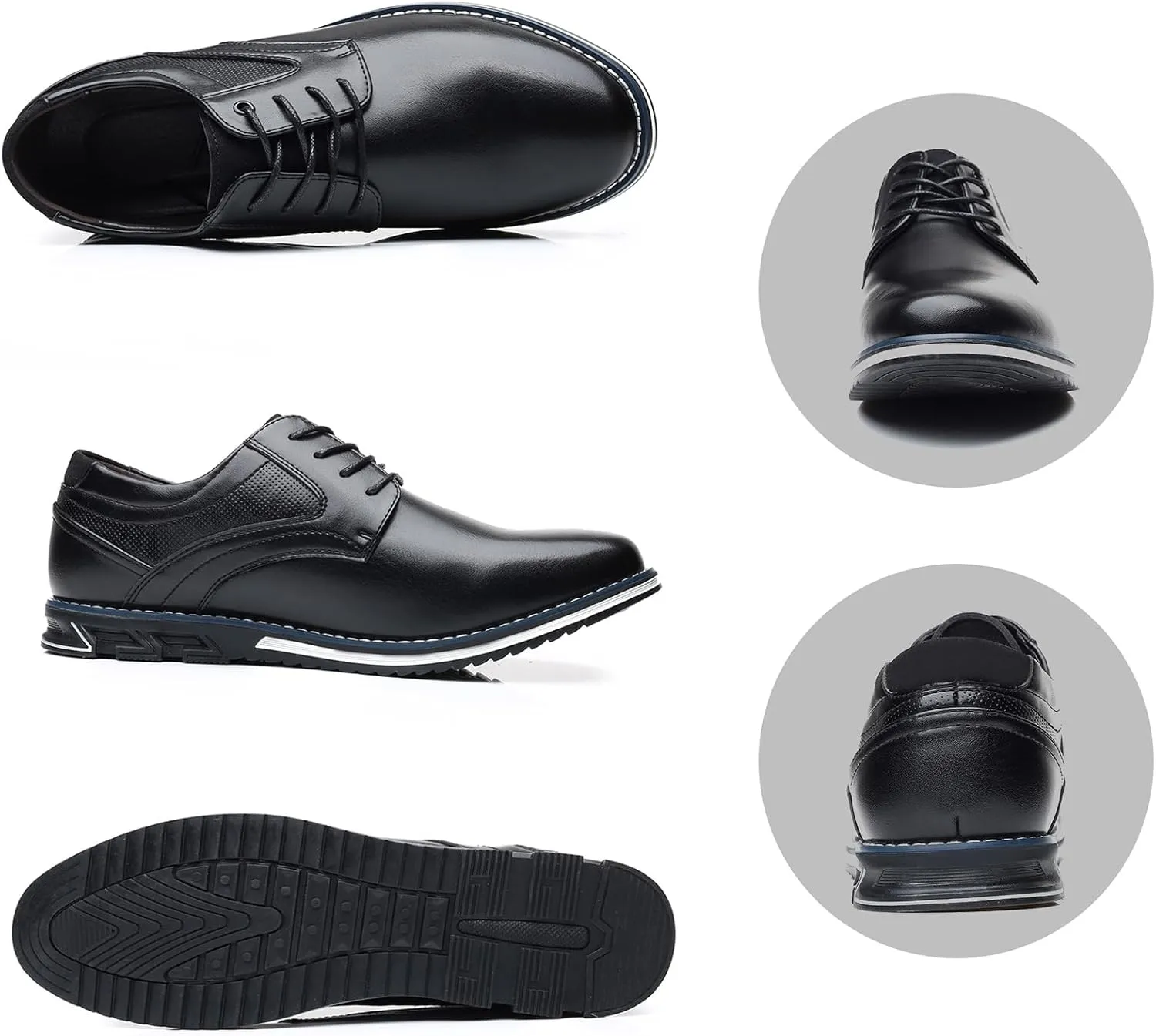 Men’s Dress Shoes Casual Business Oxford Derby Orthopedic Leather Shoes Comfortable Walking Shoes Office Loafers Work Flats