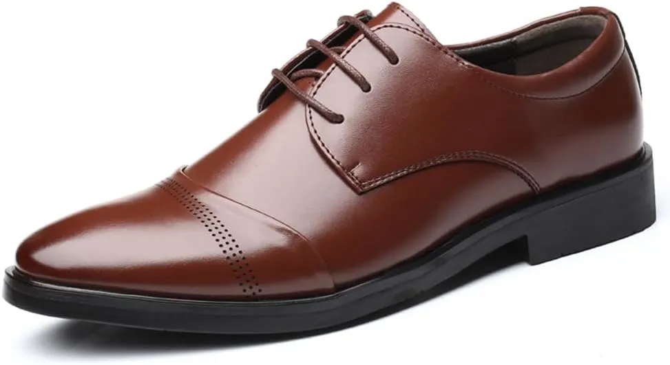 Men's Dress Shoes Casual Oxford Shoes Business Lace-up Derby Formal Shoes