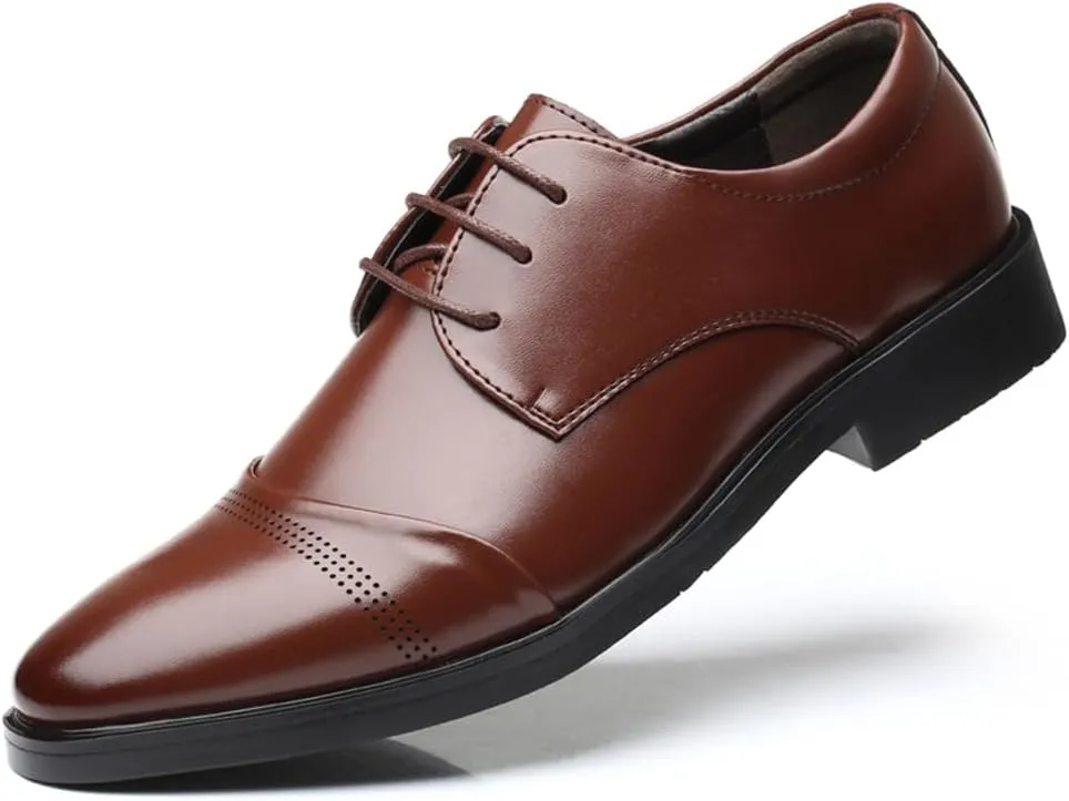 Men's Dress Shoes Casual Oxford Shoes Business Lace-up Derby Formal Shoes