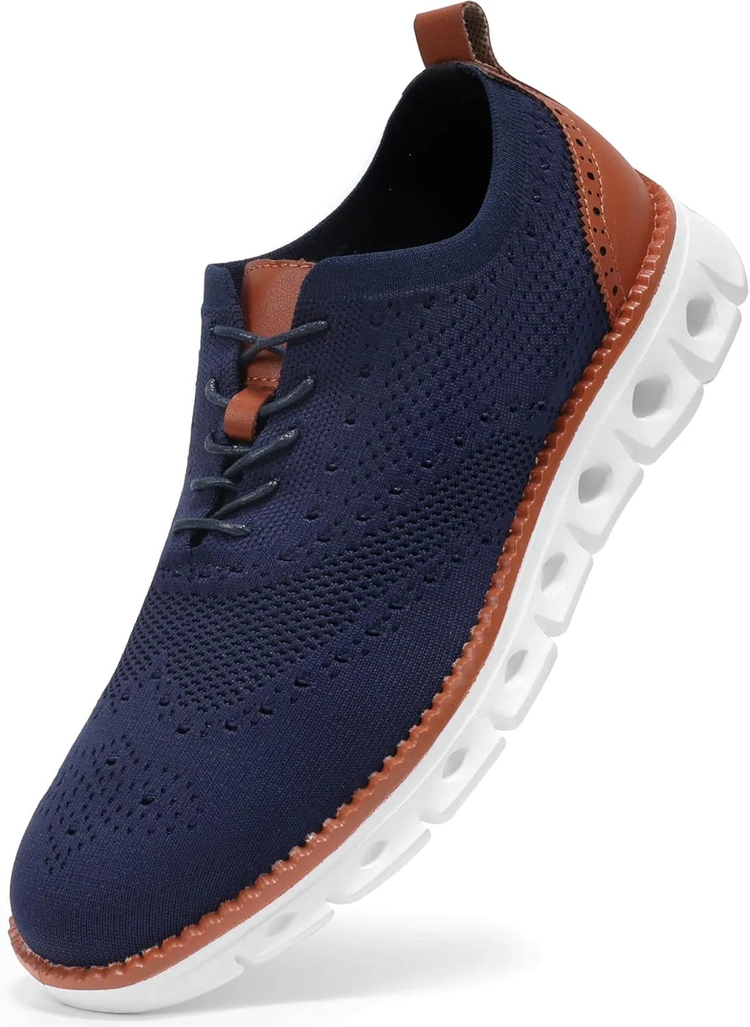 Mens Dress Shoes Casual Oxfords Shoes Knit Lightweight Breathable Business Work Shoes Walking Shoes Fashion Sneakers