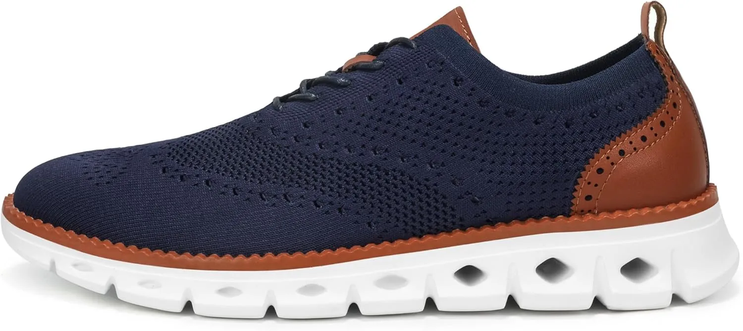 Mens Dress Shoes Casual Oxfords Shoes Knit Lightweight Breathable Business Work Shoes Walking Shoes Fashion Sneakers
