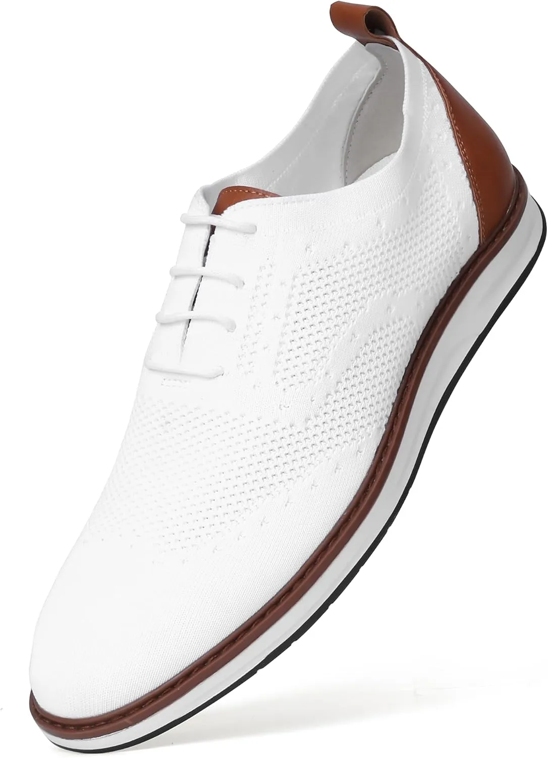 Mens Dress Shoes Casual Oxfords Shoes Knit Lightweight Breathable Business Work Shoes Walking Shoes Fashion Sneakers