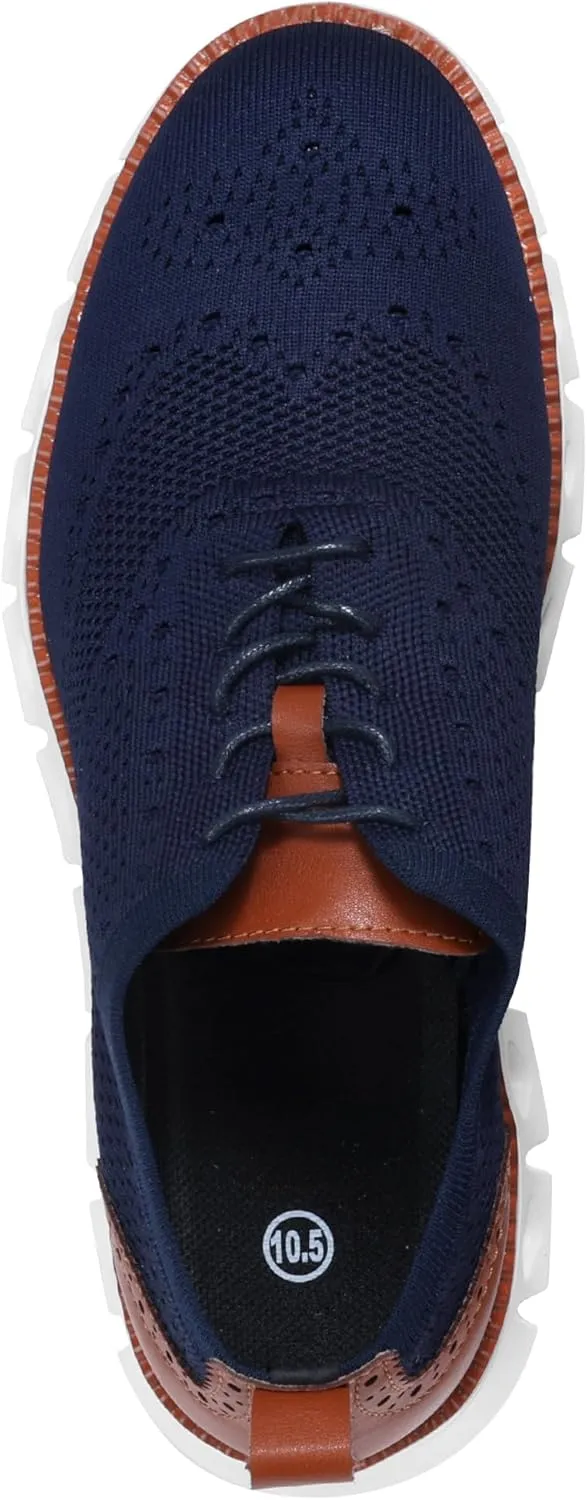 Mens Dress Shoes Casual Oxfords Shoes Knit Lightweight Breathable Business Work Shoes Walking Shoes Fashion Sneakers
