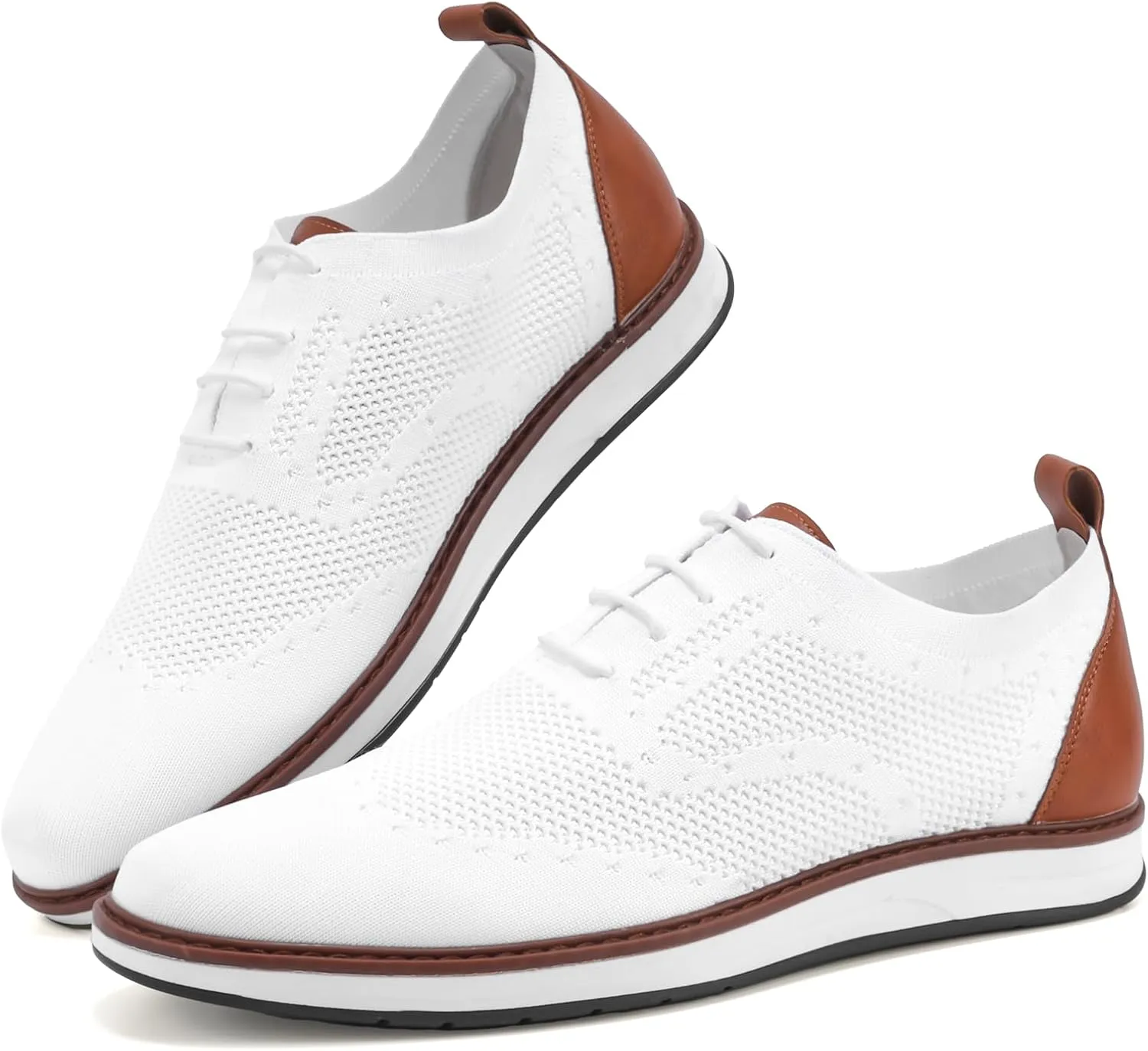 Mens Dress Shoes Casual Oxfords Shoes Knit Lightweight Breathable Business Work Shoes Walking Shoes Fashion Sneakers